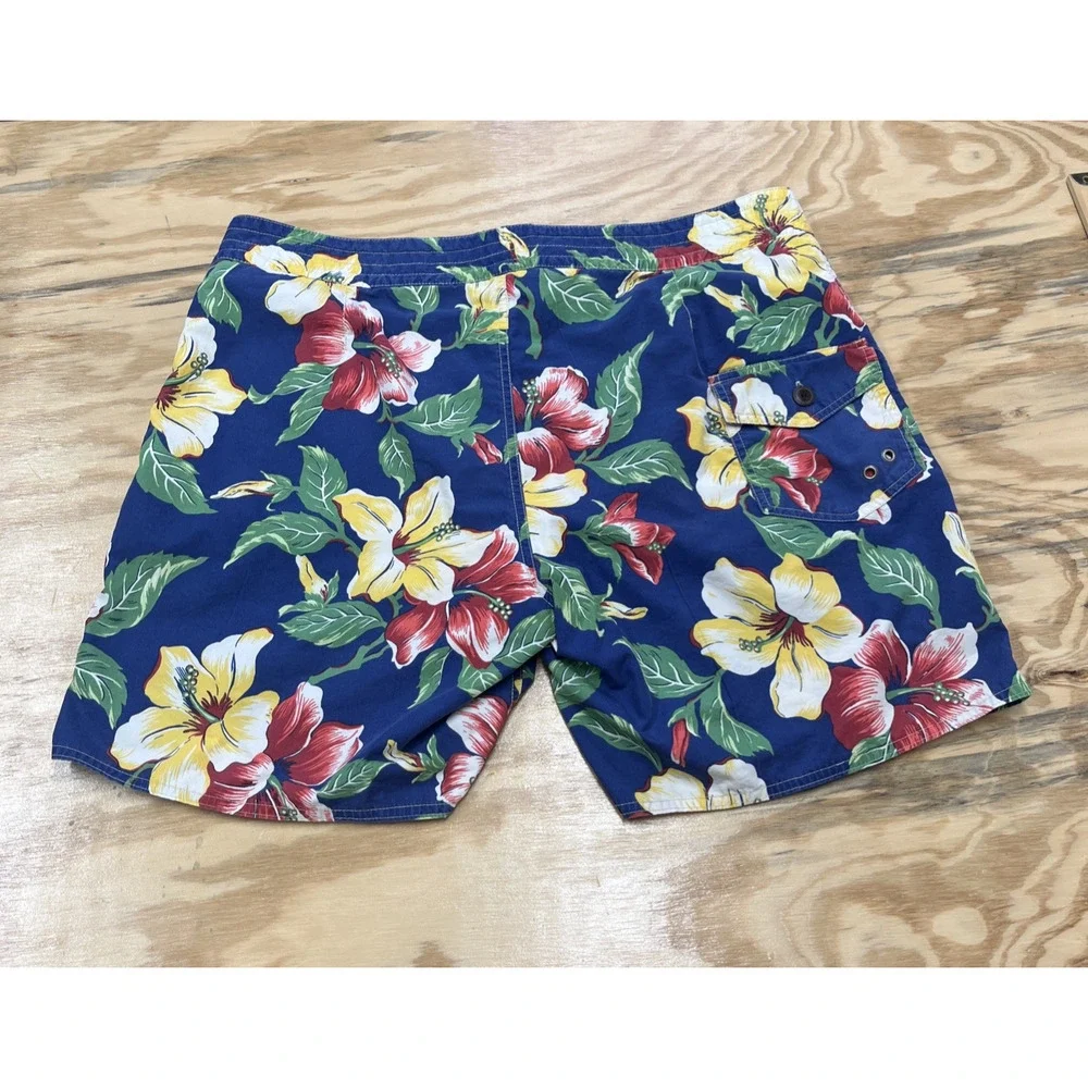 Polo Ralph Lauren Swim Trunks Mens 38 Floral Hawaiian Mesh Lined Drawstring